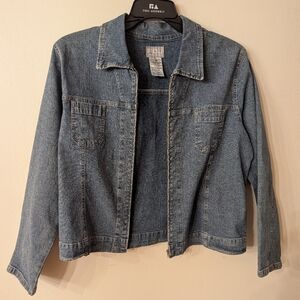 FDJ French Dressing Denim Jacket Zipper Top Pockets Women's 14